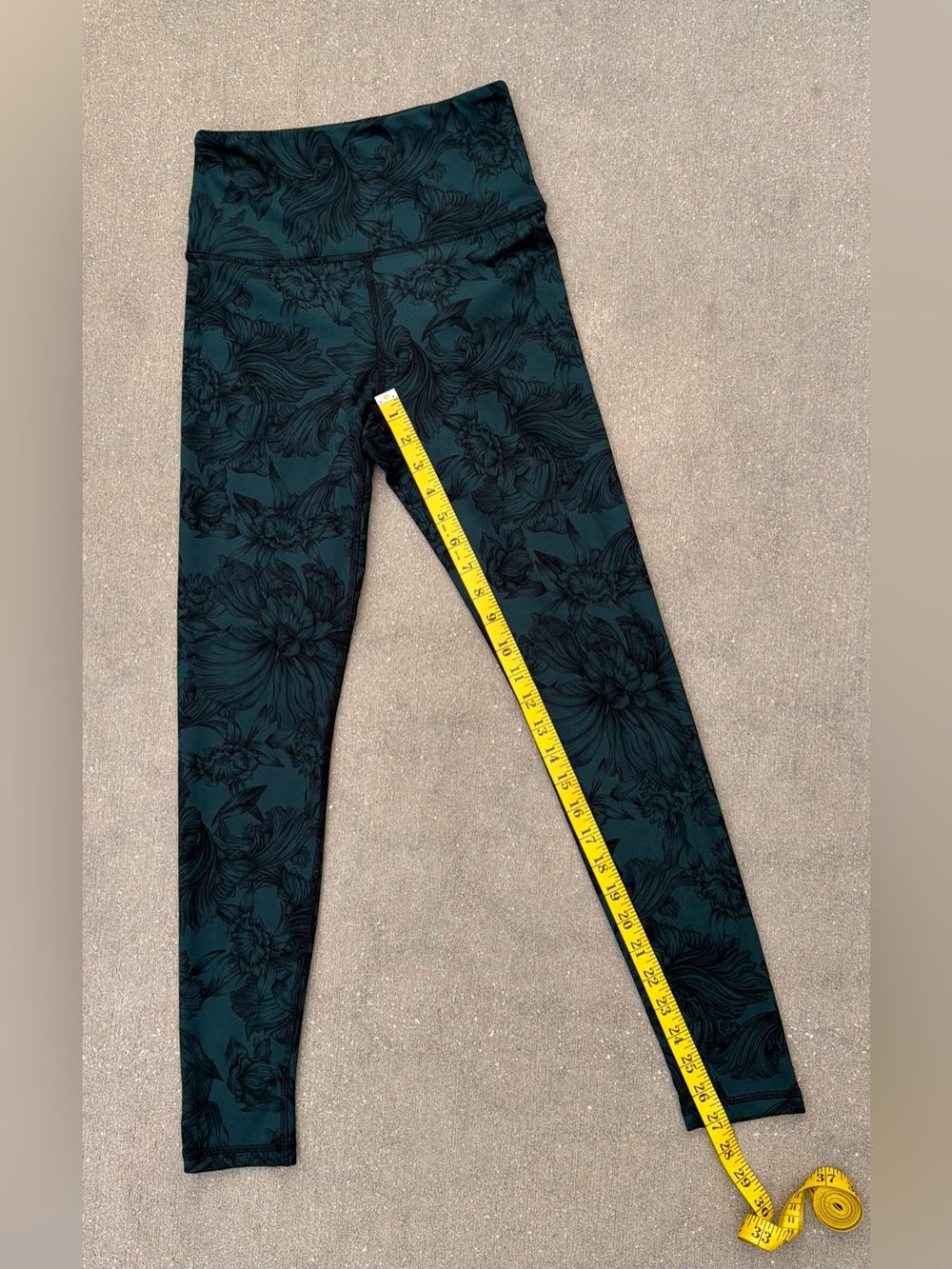 Balance Collection Black Teal Floral Print High Waist Leggings S Baddie Fairycor - Picture 7 of 9